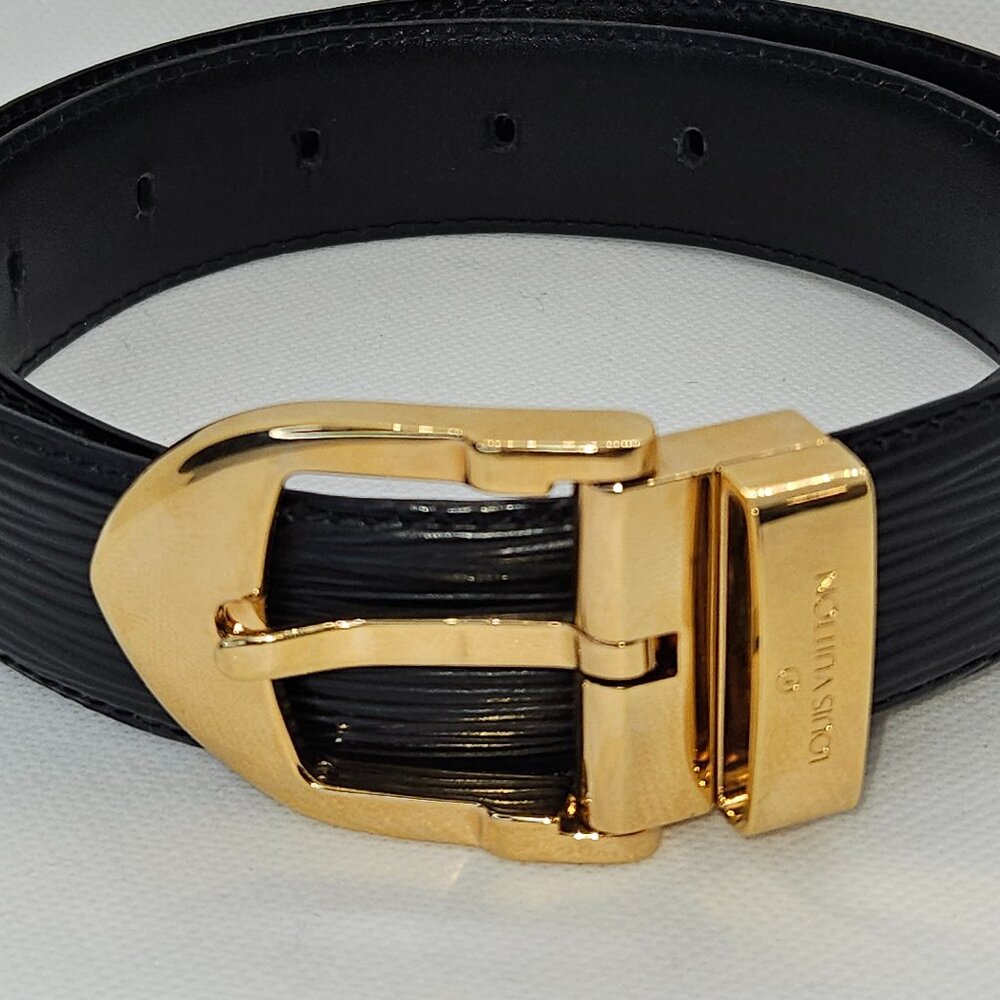 Louis Vuitton Ceinture Gold Buckle Epi Leather Belt